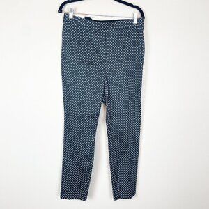 NWT H&M Women's 12 Blue and‎ Black  High Rise Tapered Leg Career Pants Stretch